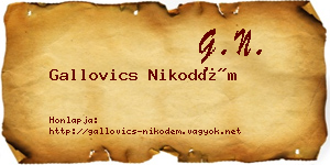 Gallovics Nikodém névjegykártya
